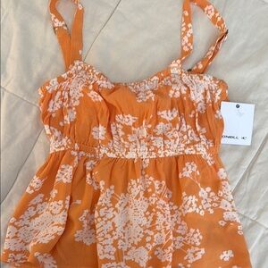 🎉SALE🎉O'Neill Orange Ruffled Smocked Camisole